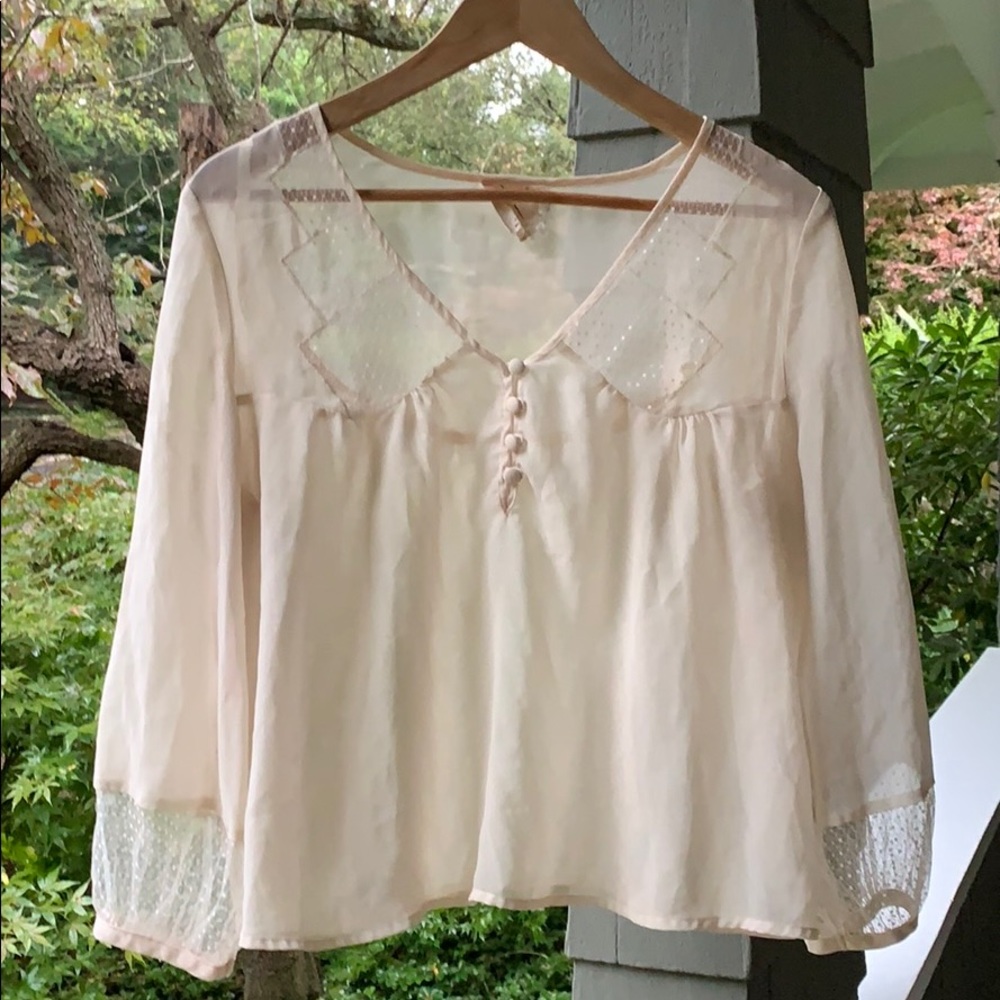 Pins and needles cream blouse with lace